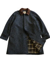 Houndstooth Wool Balmacaan Coat Labour Union Clothing Coat - AW26