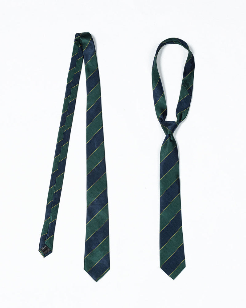 Retreez Men's Regimental Stripe Tie - Woven Microfiber, Green & Gold, 3.15 Inch Width, 58 Inch Length, Dry Clean Only