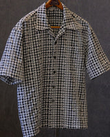 Seersucker check Cuban collar embroidered shirt – view 5