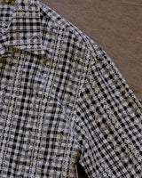 Seersucker check Cuban collar embroidered shirt – view 9
