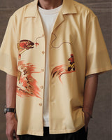 Flying-fish Imprint Aloha Shirt