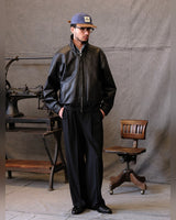 80s Oversized Leather Blouson – full outfit