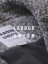 Double Breasted Chevron Tweed Polo Coat