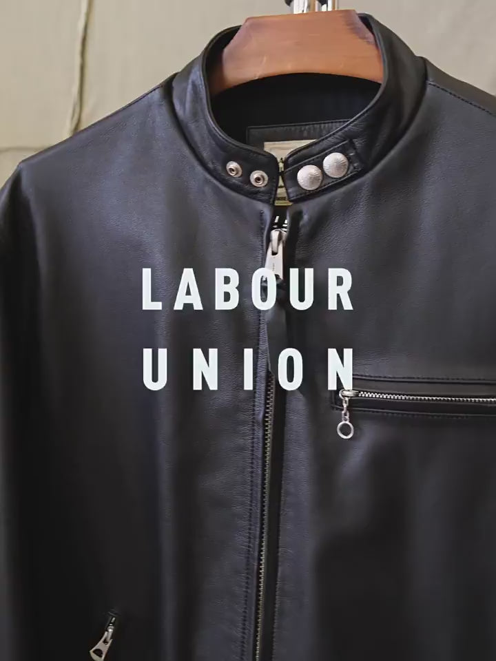 Manteau Homme Vintage Union En Cuir Italien Noir – 1987 – Taille L – Occasion Excellent état