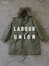 Parka à capuche en fourrure avec doublure polaire