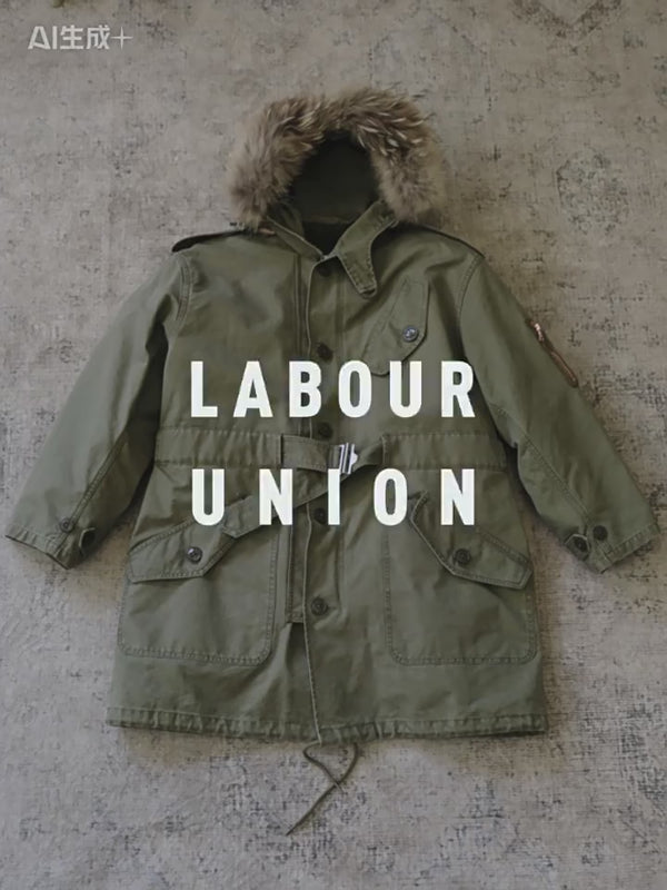 Parka à capuche en fourrure avec doublure polaire