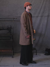 Houndstooth Wool Balmacaan Coat in coffee – video