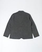 Washed Herringbone Cotton Blazer in charcoal – back view, flat lay