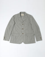 Washed Herringbone Cotton Blazer in light grey – front view, flat lay