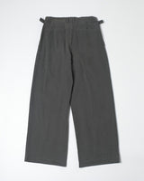Washed Herringbone Pleated Trousers in charcoal – back view, flat lay