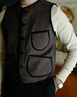 1920s 'Brown Beach' Vest- Three pockets