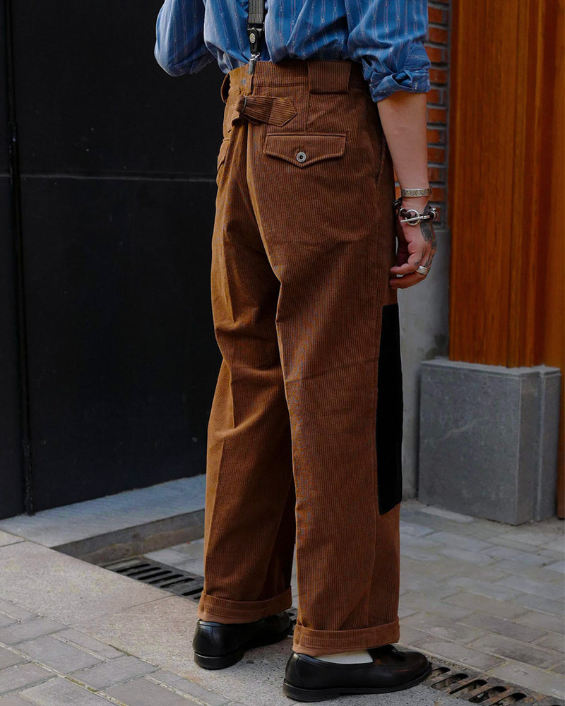 Men's Straight Leg Trousers | Corduroy | Espresso Brown | Percival Menswear