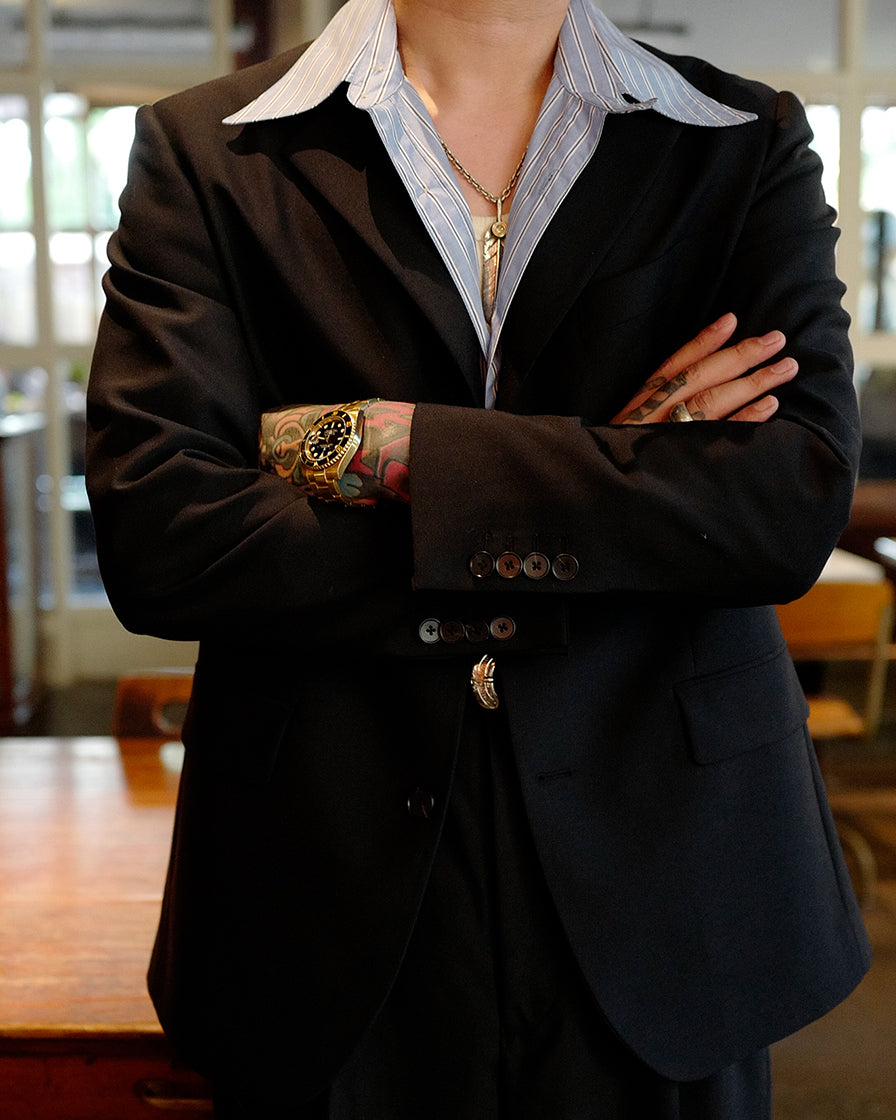 Three Button Jacket in Greige