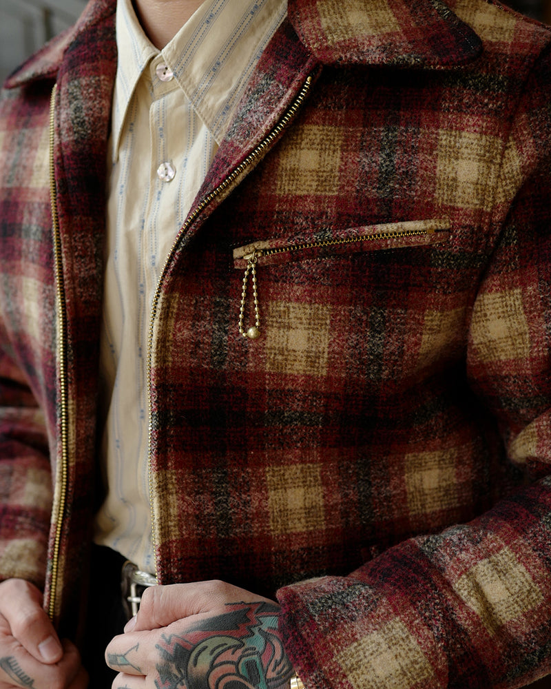 LabourUnion-handmade-clothing-american-retro-vintage-style-menswear-1930s-style-Burgundy-Full-Plaid-Sports-Jacket