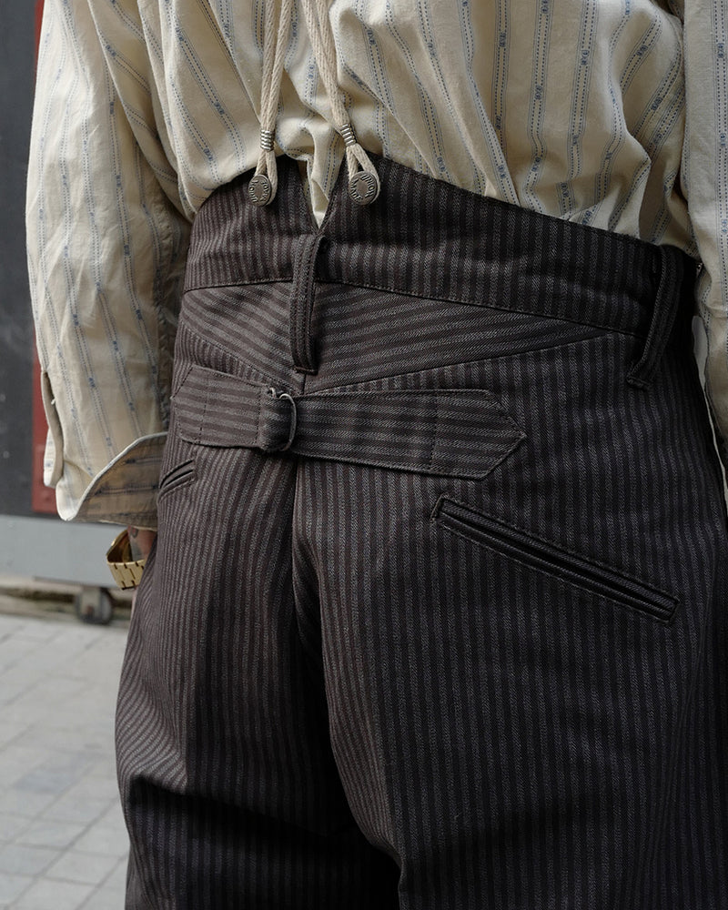 LabourUnion-handmade-clothing-american-retro-vintage-style-menswear-Charcoal-Stripe-Trousers