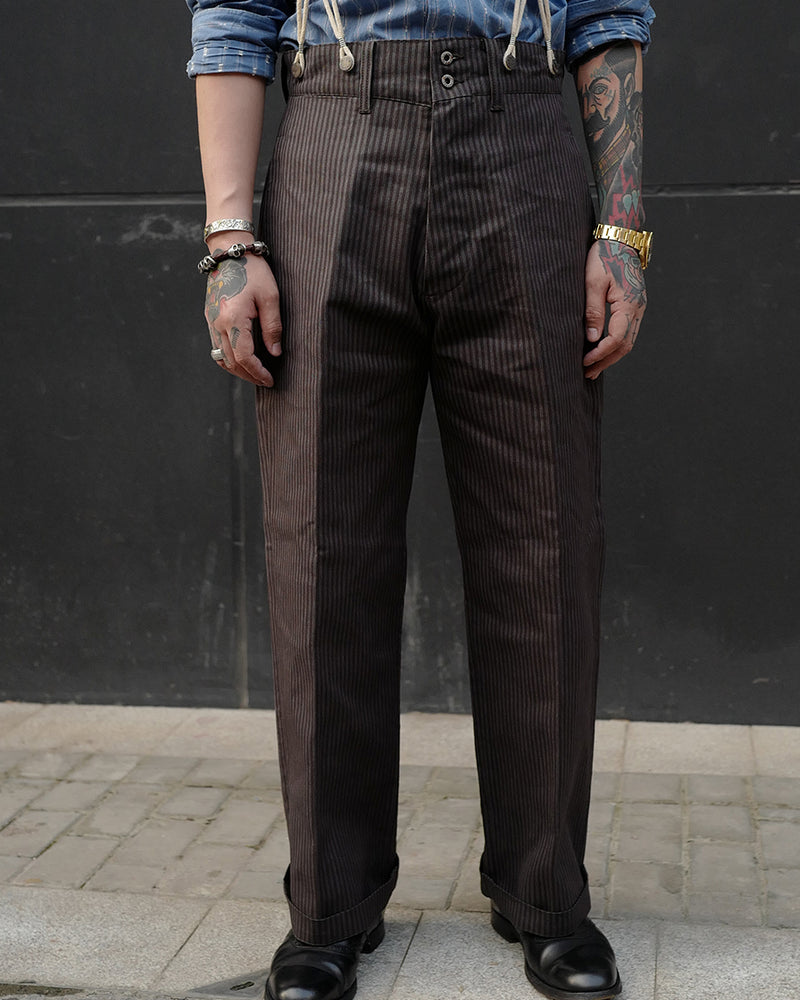 LabourUnion-handmade-clothing-american-retro-vintage-style-menswear-1930s-Charcoal-Stripe-Trousers
