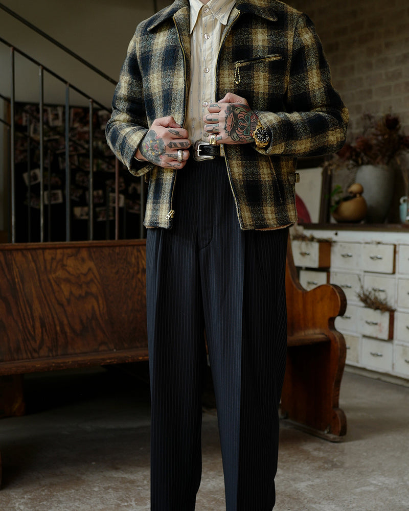 LabourUnion-handmade-clothing-american-retro-vintage-style-menswear-1930s-Mustard-Plaid-Sports-Jacket