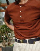 LabourUnion-clothing-american-retro-vintage-handmade-henley-tee-brown-pinstipe-wideleg-jeans