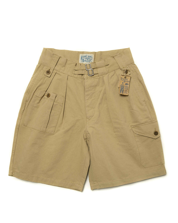 LabourUnion-clothing-american-retro-vintage-handmade-menswear-shorts-British-Army-Double-Buckle-Gurkha-Shorts-khaki-front