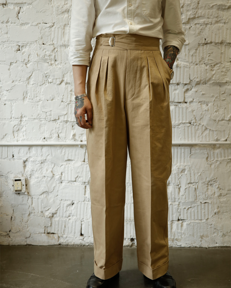 Double Pleated Single Buckle Trousers – Labour Union Clothing