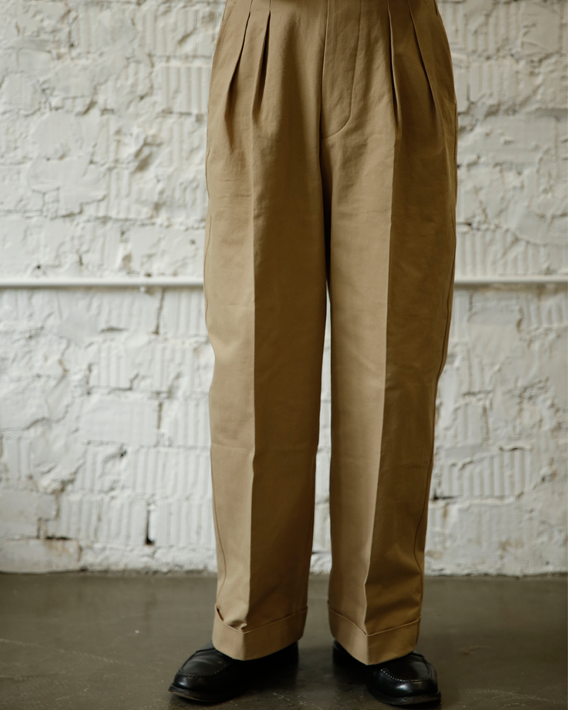 Labourunion-clothing-handemade-american-retro-vintage-style-menswear-Bottoms-LU168_Double_Pleated_Single_Buckle_Trouser