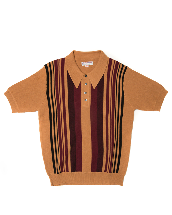 Labourunion-clothing-handemade-american-retro-vintage-style-menswear-tops-LU145_Camel_Striped_Knit_Polo_Shirt