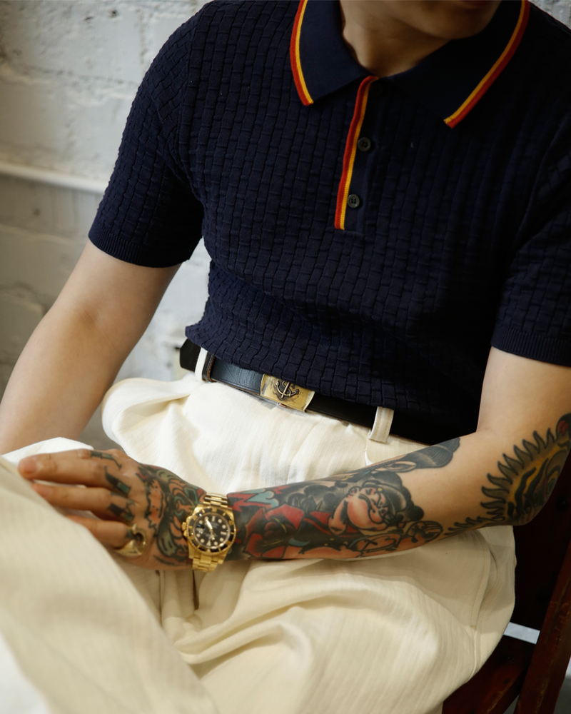 Labourunion-clothing-handemade-american-retro-vintage-style-menswear-tops-LU146_Jacquard__Color_Stripe_Collar_Polo_Shirt