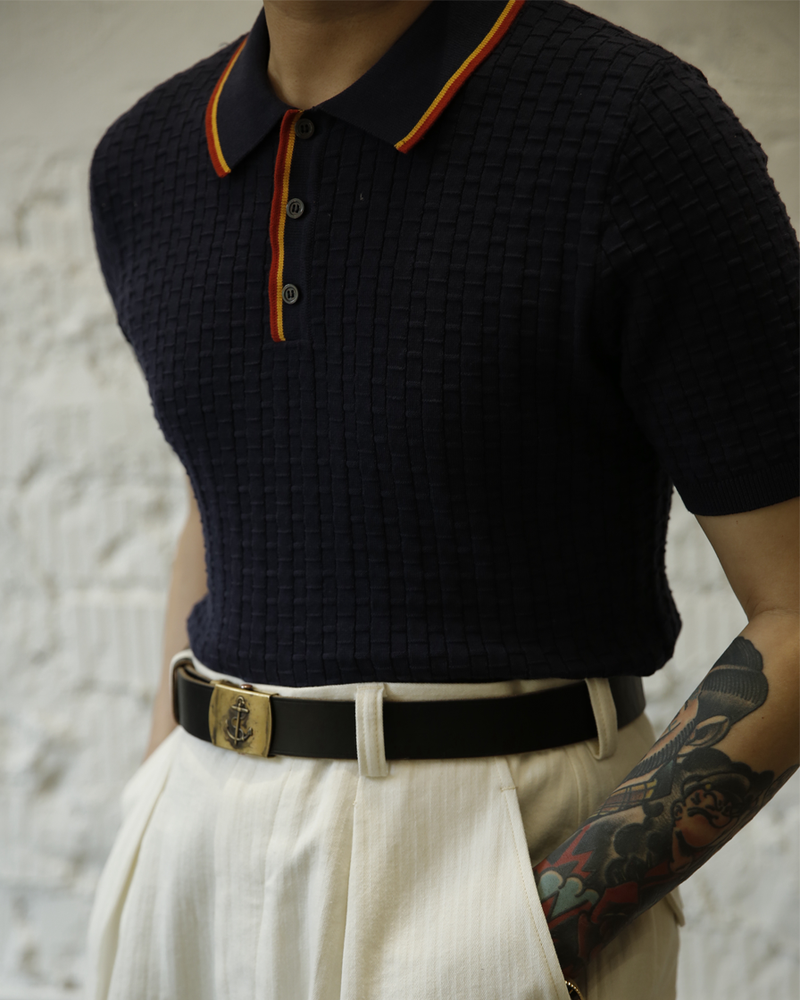 Labourunion-clothing-handemade-american-retro-vintage-style-menswear-tops-LU146_Jacquard__Color_Stripe_Collar_Polo_Shirt