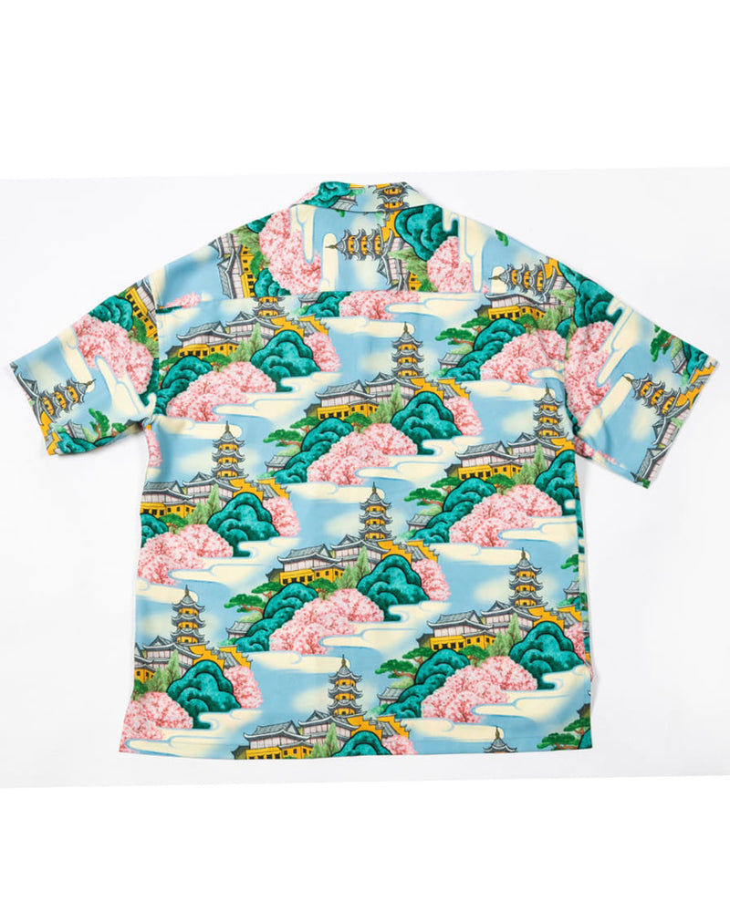 Temple Painting Printed Aloha Shirt