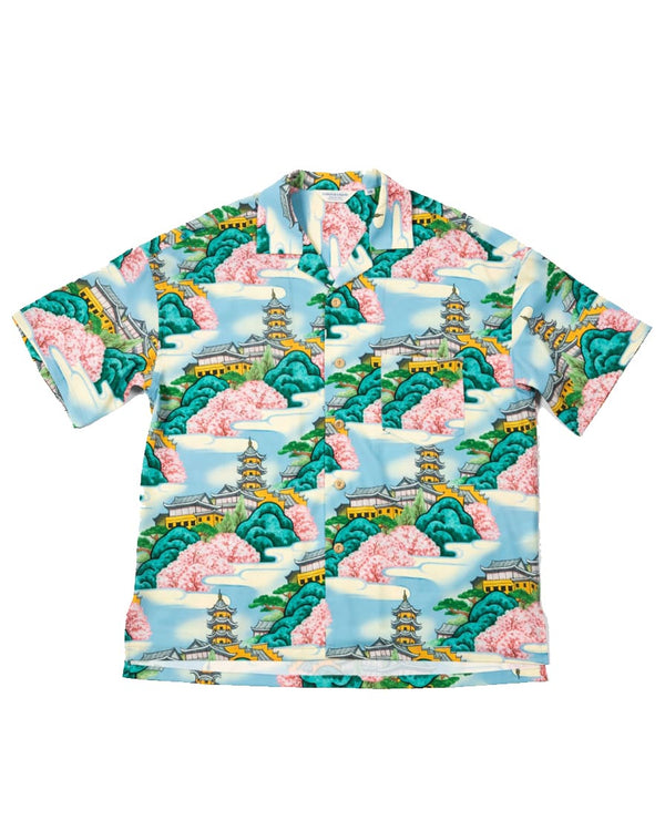 Temple Painting Printed Aloha Shirt