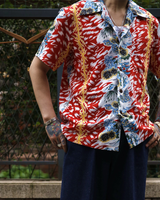 Labourunion_clothing_handemade_american_retro_vintage_style_menswear_Taraxacum_Red&Blue_Aloha_Shirt