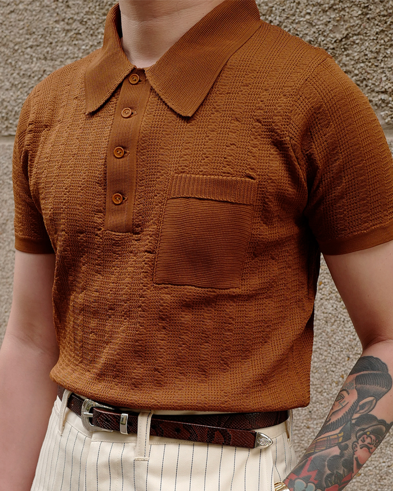 Rusty Jaquard Knit Polo Shirt – Labour Union Clothing-Since 1986