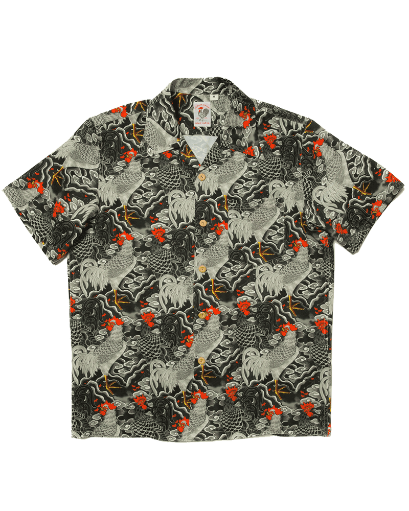 Labourunion_clothing_handemade_american_retro_vintage_style_menswear_tops_Rooster_Pattern_Aloha_Shirt