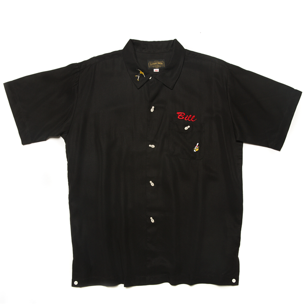 What, Me worry' Bowling Shirt-Black – Labour Union Clothing-Since