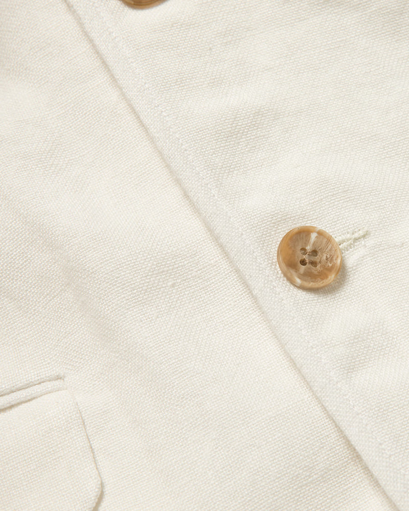 Three Button Cotton Linen Blazer