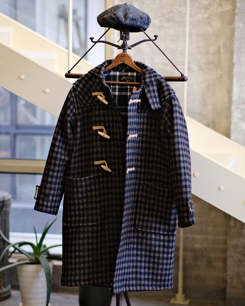 Checked Melton Wool Duffle Coat-Labour Union Clothing 22AW