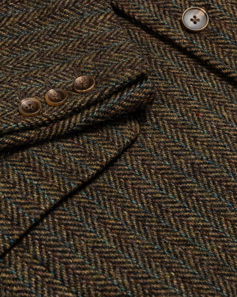 Studio 73 | Orange Herringbone Wool Tweed Blazer