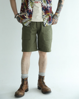 Labourunion-clothing-handemade-american-retro-vintage-style-menswear-bottoms-P44S_Army_Back_Pockets_Olive_Shorts